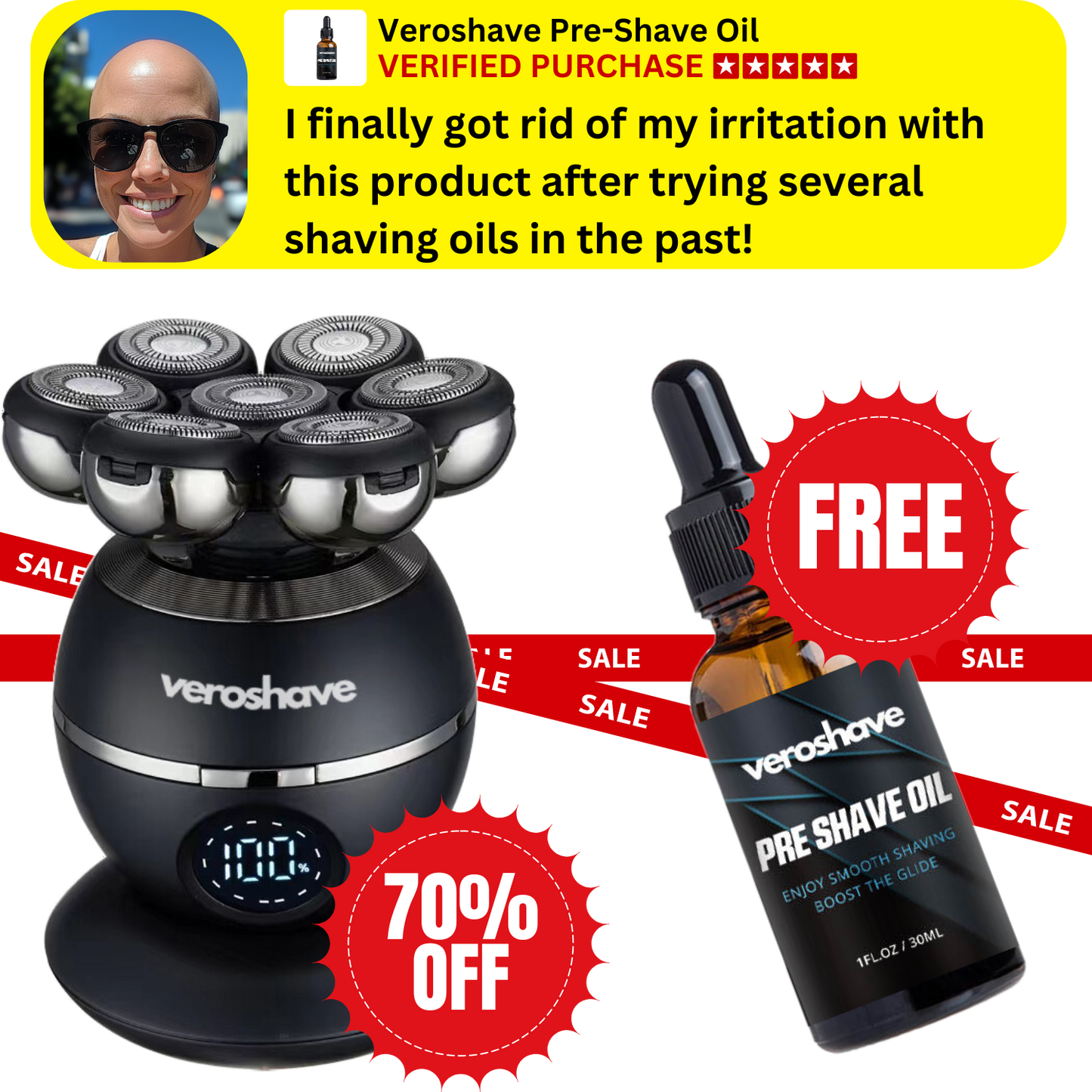 VEROSHAVE 7D + Pre-Shave Oil Kit